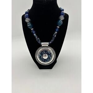 Elegant Blue and Silver Necklace